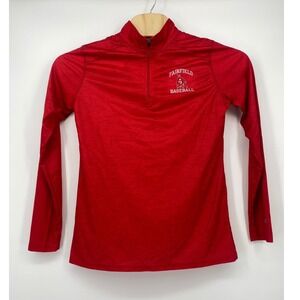 BSN Sports Fairfield Baseball 1/4 Zip Pullover Mens Large Red Performance Shirt